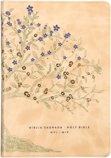 Imagem representativa de Bíblia Bilíngue NVI/NIV, Português/Inglês, Couro-soft, Bege, Leitura Perfeita