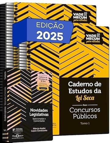 Imagem representativa de Caderno de Estudos da Lei Seca - Concursos Públicos - Vade Mecum Amarelinho 13Ed.2025