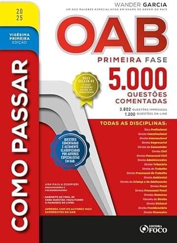 Imagem representativa de Como Passar na OAB - 1ª Fase - 5.000 Questões Comentadas - 21ª Ed - 2025