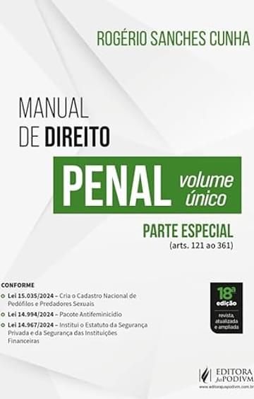 Livro Manual De Direito Penal Parte Especial Volume Único - 18 Edição 2025 Juspodivm