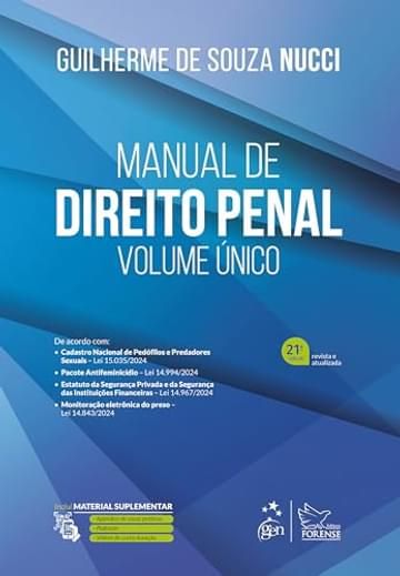 Imagem representativa de Manual de Direito Penal - Volume Único - 21ª Edição 2025