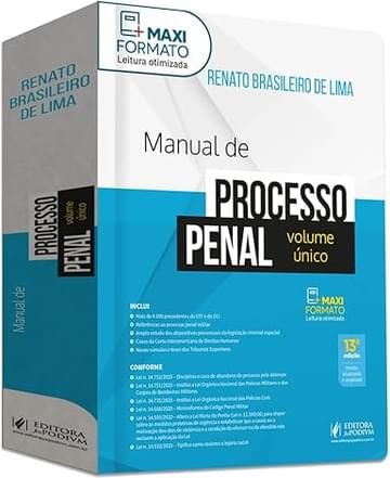 Imagem representativa de Manual de Processo Penal - Volume único