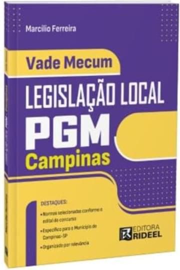 Imagem representativa de MINI VADE MECUM LEGISLAÇÃO LOCAL PGM - CAMPINAS - SP