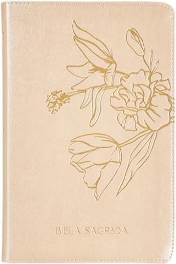 Livro The Purpose Book: Bíblia Sagrada, A21, Capa Couro-soft bege, Flores