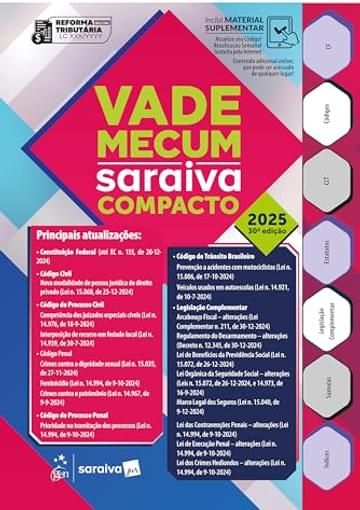 Imagem representativa de Vade Mecum Saraiva Compacto - 30ª Edição 2025