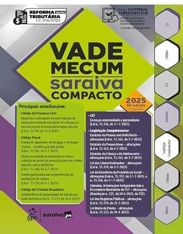 Imagem representativa de Vade Mecum Saraiva Compacto - 31ª Edição 2025